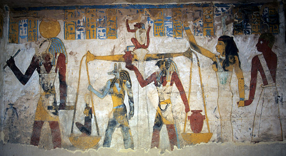 Anubis God of the Dead and Thoth Science in Weighing of the Heart Ancient Egypt Book Dead Death Pharaoh